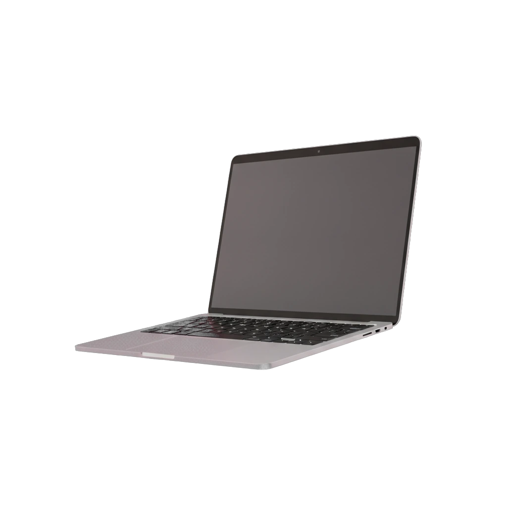 Freigestelltes Laptop-Foto, schwebt über der Karte